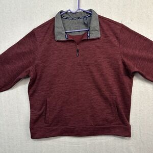 Wrangler‎ George Strait Red 1/4 Zip Mens Size XL Collared Knit Pullover Sweater